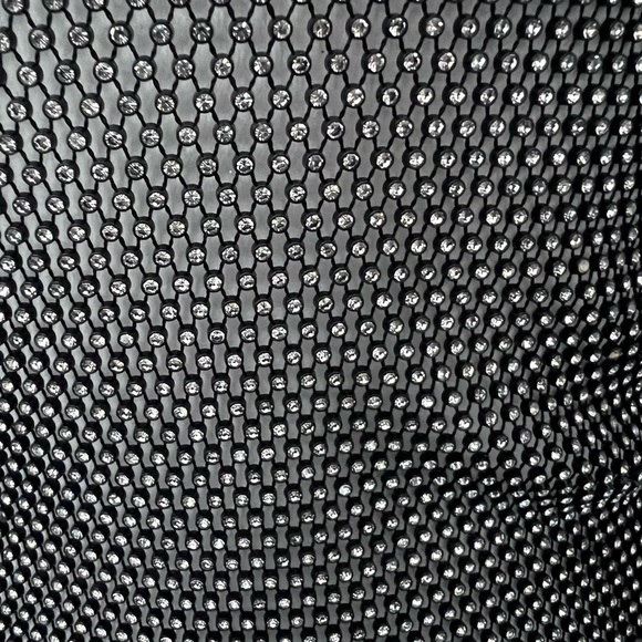 Black Rhinestone Mesh Maxi Dress with Side Slits - Brand NWT - Picture 3 of 5